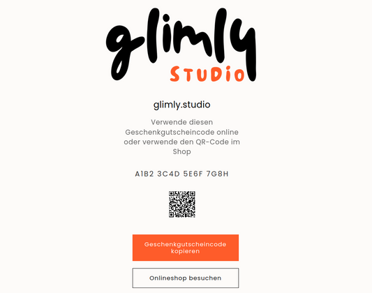 glimly.studio digitaler Gutschein